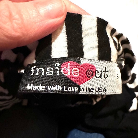 Inside Out Black and White Mixed Print Long Line Tunic Top Women's S Small - Picture 2 of 7